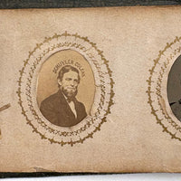 1860s Gem Tintype Album, 28 + 2, with Sailors, Soldiers, Sisters, Wounded, From Jaffrey, NH Estate