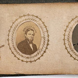 1860s Gem Tintype Album, 28 + 2, with Sailors, Soldiers, Sisters, Wounded, From Jaffrey, NH Estate
