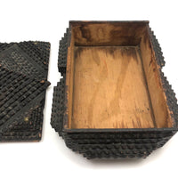 Sculptural Old Chip Carved Tramp Art Box
