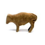 Sweet Old Hand-Carved Pine Bovine with Warm Patina and Wrapped Tail