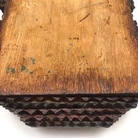 Sculptural Old Chip Carved Tramp Art Box