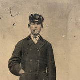 Man with Cigar and Rubber Boots (and Hand in Pocket and Lonely Column), 19th Century Half Plate Tintype