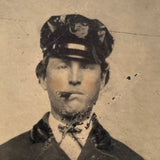 Man with Cigar and Rubber Boots (and Hand in Pocket and Lonely Column), 19th Century Half Plate Tintype
