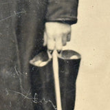Man with Cigar and Rubber Boots (and Hand in Pocket and Lonely Column), 19th Century Half Plate Tintype