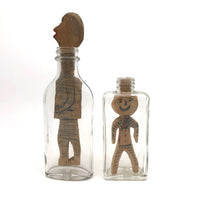 Pair of Double Sided Whimsy People in Bottles!