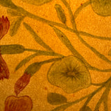 Three Flowers, Blue Ribbons, Many Nasturtium Leaves, Lovely 19th Century Folk Art Watercolor