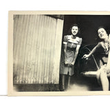 Air Pump, Halter Top, Vintage Snapshot of Two Young Women in Garage