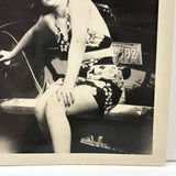 Air Pump, Halter Top, Vintage Snapshot of Two Young Women in Garage