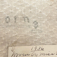 Handwoven and Embroidered Textile by Sarah Sanborn (NH, 1732-1792) with Family Note