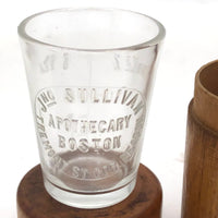 Antique Sullivan's Apothecary Measure in Turned Wood Travel Case