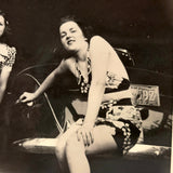 Air Pump, Halter Top, Vintage Snapshot of Two Young Women in Garage