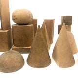 C. 1920s Milton Bradley Geometric Solids in Original Green Painted Box