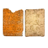 Scarce and Beautiful c. 1830-40s American Block-printed Paper Framed Travel Mirror in Original Paper Sleeve