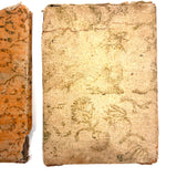 Scarce and Beautiful c. 1830-40s American Block-printed Paper Framed Travel Mirror in Original Paper Sleeve