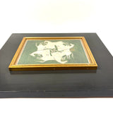 Interlaced Horses, Stunning Antique Gouache Indo-Persian Miniature Painting on Card, Framed as Found