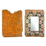 Scarce and Beautiful c. 1830-40s American Block-printed Paper Framed Travel Mirror in Original Paper Sleeve