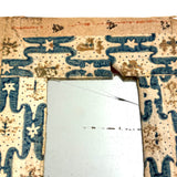 Scarce and Beautiful c. 1830-40s American Block-printed Paper Framed Travel Mirror in Original Paper Sleeve