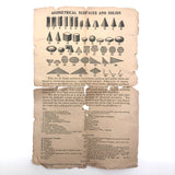 C. 1920s Milton Bradley Geometric Solids in Original Green Painted Box