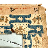 Scarce and Beautiful c. 1830-40s American Block-printed Paper Framed Travel Mirror in Original Paper Sleeve