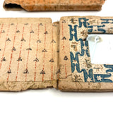 Scarce and Beautiful c. 1830-40s American Block-printed Paper Framed Travel Mirror in Original Paper Sleeve