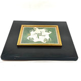 Interlaced Horses, Stunning Antique Gouache Indo-Persian Miniature Painting on Card, Framed as Found