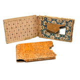 Scarce and Beautiful c. 1830-40s American Block-printed Paper Framed Travel Mirror in Original Paper Sleeve