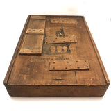 Terrific, Large 19th C. Building Blocks Set with Wonderful Box Lid Repairs