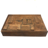 Terrific, Large 19th C. Building Blocks Set with Wonderful Box Lid Repairs