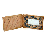 Scarce and Beautiful c. 1830-40s American Block-printed Paper Framed Travel Mirror in Original Paper Sleeve