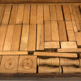 Terrific, Large 19th C. Building Blocks Set with Wonderful Box Lid Repairs
