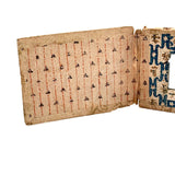 Scarce and Beautiful c. 1830-40s American Block-printed Paper Framed Travel Mirror in Original Paper Sleeve