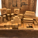 Terrific, Large 19th C. Building Blocks Set with Wonderful Box Lid Repairs