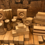 Terrific, Large 19th C. Building Blocks Set with Wonderful Box Lid Repairs