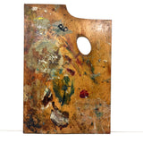 1880s Monogrammed Tin Painter's Box with Palette, Brushes, and Watercolor Tin