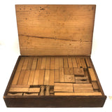 Terrific, Large 19th C. Building Blocks Set with Wonderful Box Lid Repairs