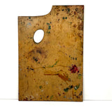 1880s Monogrammed Tin Painter's Box with Palette, Brushes, and Watercolor Tin