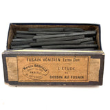 C. 1840s French Maison Berville Full Box of "Venetian" Charcoal Sticks