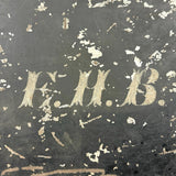 1880s Monogrammed Tin Painter's Box with Palette, Brushes, and Watercolor Tin