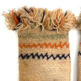 SOLD Very Tender, Densely Knit, Heavy Wool Presumed Antique Swedish Child's Mittens with Embroidery and Fringe