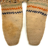 SOLD Very Tender, Densely Knit, Heavy Wool Presumed Antique Swedish Child's Mittens with Embroidery and Fringe
