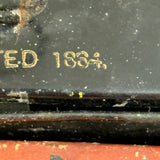 1880s Monogrammed Tin Painter's Box with Palette, Brushes, and Watercolor Tin