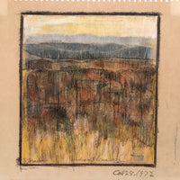 Fall Landscape, William C. Palmer Signed 1972 Mixed Media on Paper