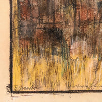 Fall Landscape, William C. Palmer Signed 1972 Mixed Media on Paper