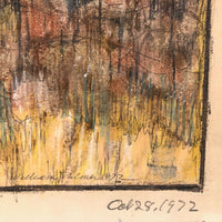 Fall Landscape, William C. Palmer Signed 1972 Mixed Media on Paper