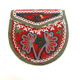 C. 1850s Native American Finely Beaded Wool Pouch, Seneca or Wabanaki