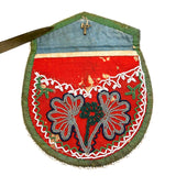 C. 1850s Native American Finely Beaded Wool Pouch, Seneca or Wabanaki