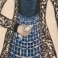 Fantastic Antique Folk Art Costumes Watercolor on Laid