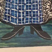 Fantastic Antique Folk Art Costumes Watercolor on Laid