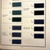 E.I DuPont Chrome Colors for Men's Wear, 90 Color Samples on Pulled Wool, c. 1930s-40s