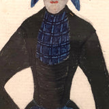 Fantastic Antique Folk Art Costumes Watercolor on Laid